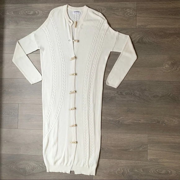 Free People One Teaspoon Sorrento Knit Long Cardigan Sweater Duster Maxi Cream - Picture 5 of 16